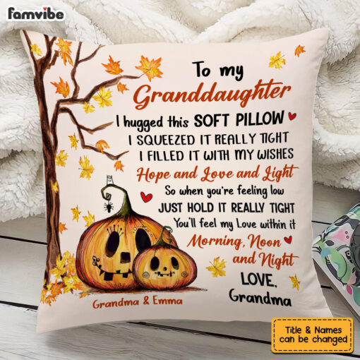 Personalized Granddaughter Pumpkins Fall Pillow