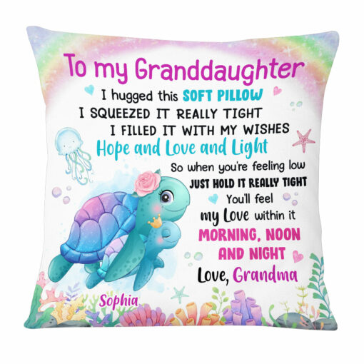 Personalized Granddaughter Sea Animals Hug This Pillow