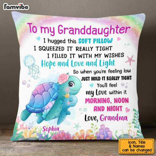 Personalized Granddaughter Sea Animals Hug This Pillow