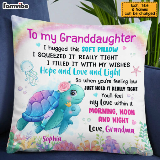 Personalized Granddaughter Sea Animals Hug This Pillow