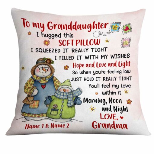 Personalized Granddaughter Snowman Pillow