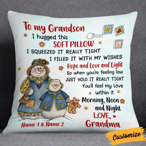 Personalized Granddaughter Snowman Pillow