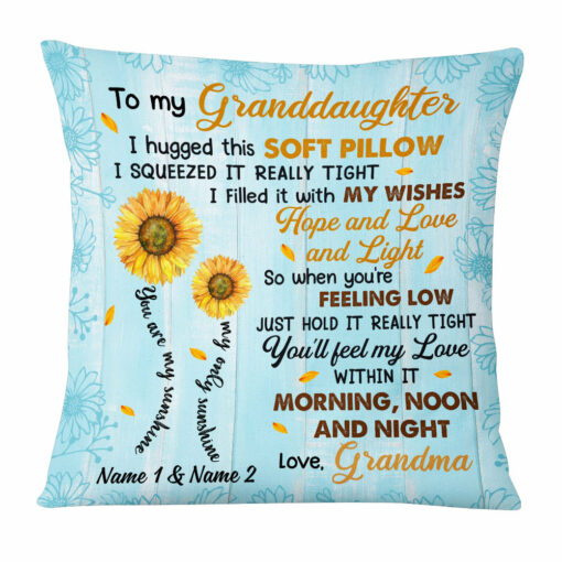 Personalized Granddaughter Sunflower Pillow