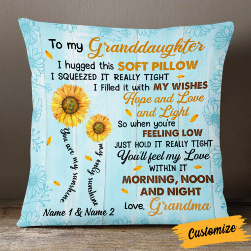 Personalized Granddaughter Sunflower Pillow