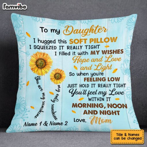 Personalized Granddaughter Sunflower Pillow