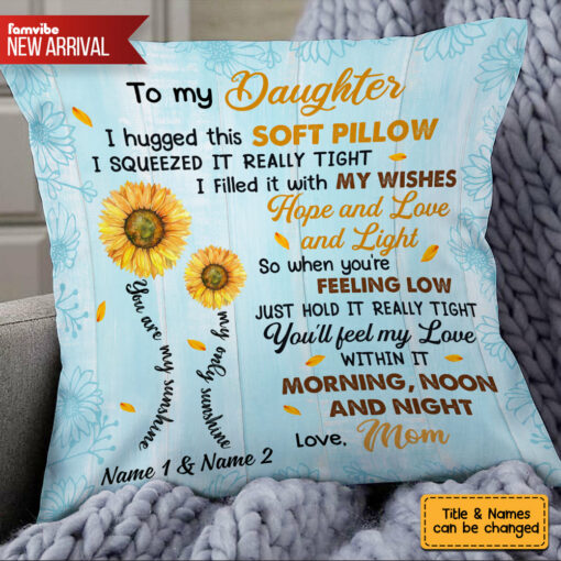 Personalized Granddaughter Sunflower Pillow