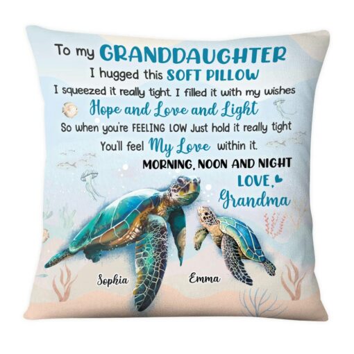 Personalized Granddaughter Turtle Hug This Pillow