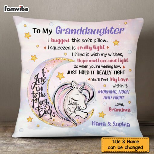 Personalized Granddaughter Unicorn Pillow