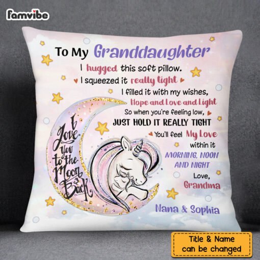 Personalized Granddaughter Unicorn Pillow