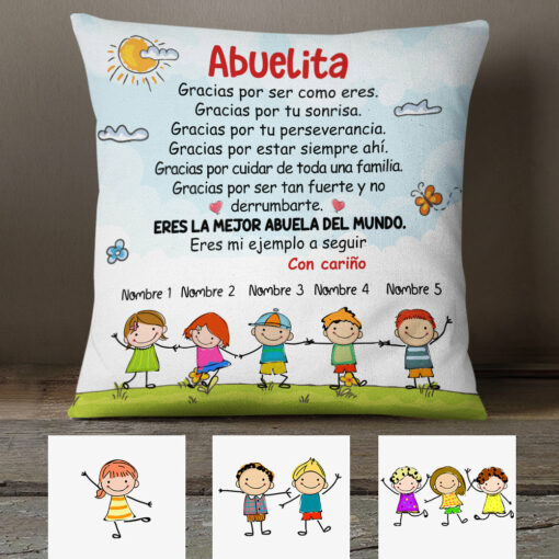 Personalized Grandma Abuela Gracias Spanish Pillow