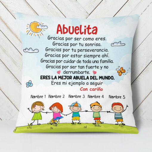 Personalized Grandma Abuela Gracias Spanish Pillow