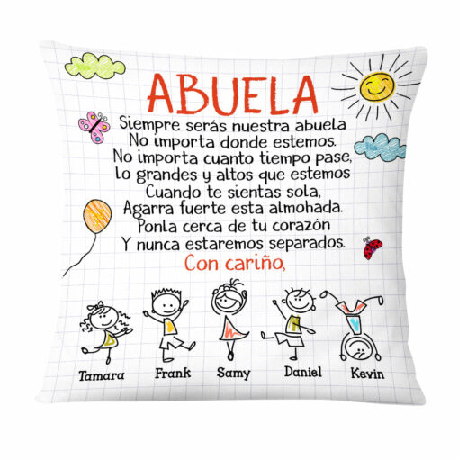 Personalized Grandma Abuela Spanish Doodle Pillow