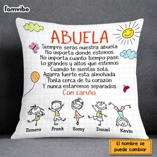 Personalized Grandma Abuela Spanish Doodle Pillow