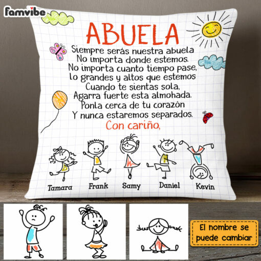 Personalized Grandma Abuela Spanish Doodle Pillow