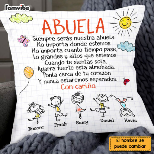 Personalized Grandma Abuela Spanish Doodle Pillow