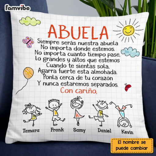 Personalized Grandma Abuela Spanish Doodle Pillow