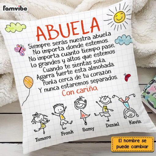 Personalized Grandma Abuela Spanish Doodle Pillow