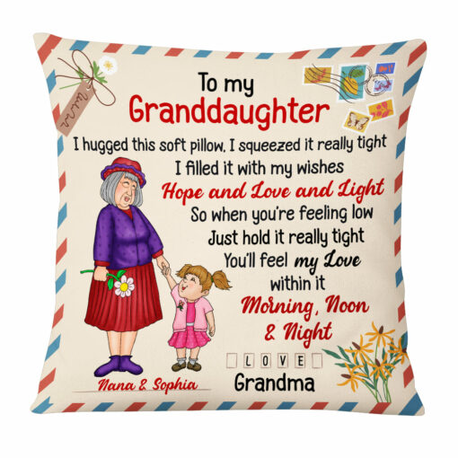 Personalized Grandma And Granddaughter Hug This Pillow