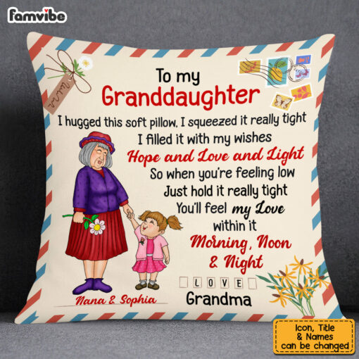 Personalized Grandma And Granddaughter Hug This Pillow