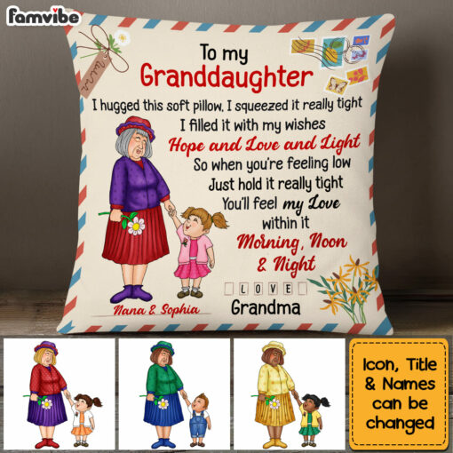 Personalized Grandma And Granddaughter Hug This Pillow