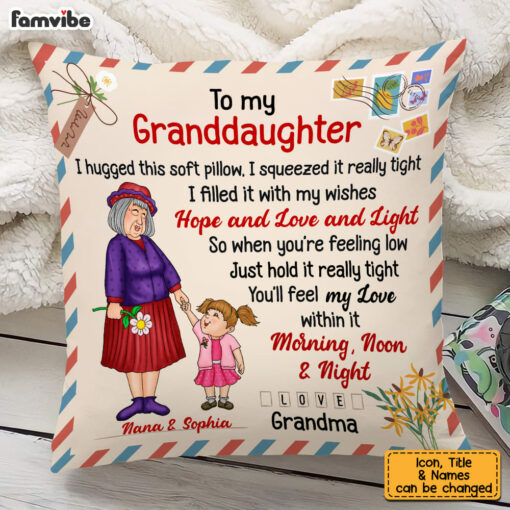 Personalized Grandma And Granddaughter Hug This Pillow