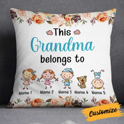 Personalized Grandma Belongs To Pillow