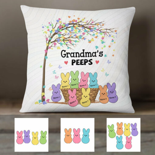 Personalized Grandma Bunny Easter Pillow