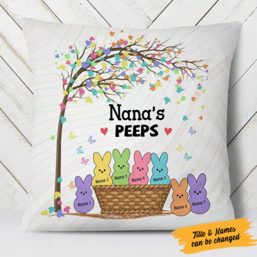 Personalized Grandma Bunny Easter Pillow