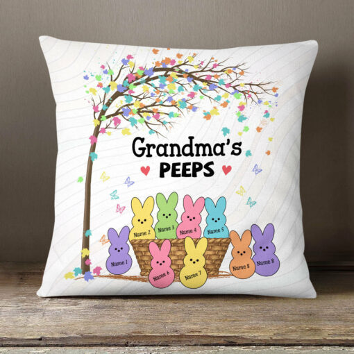 Personalized Grandma Bunny Easter Pillow