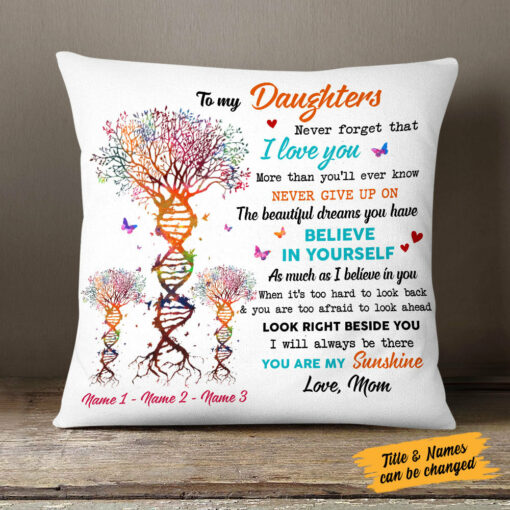 Personalized Grandma Granddaughter Mom Daughter Pillow