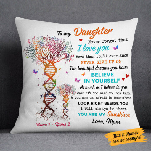 Personalized Grandma Granddaughter Mom Daughter Pillow