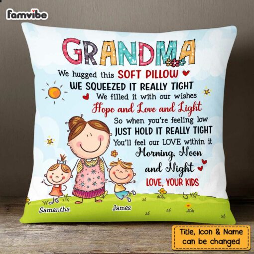 Personalized Grandma & Grandkids Pillow