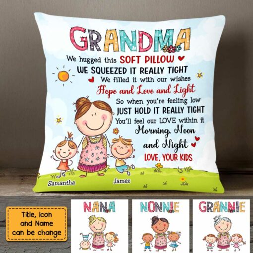 Personalized Grandma & Grandkids Pillow