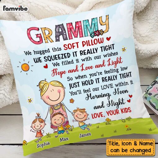 Personalized Grandma & Grandkids Pillow