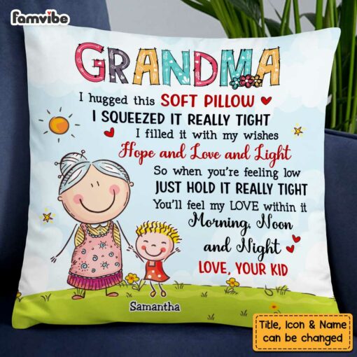 Personalized Grandma & Grandkids Pillow