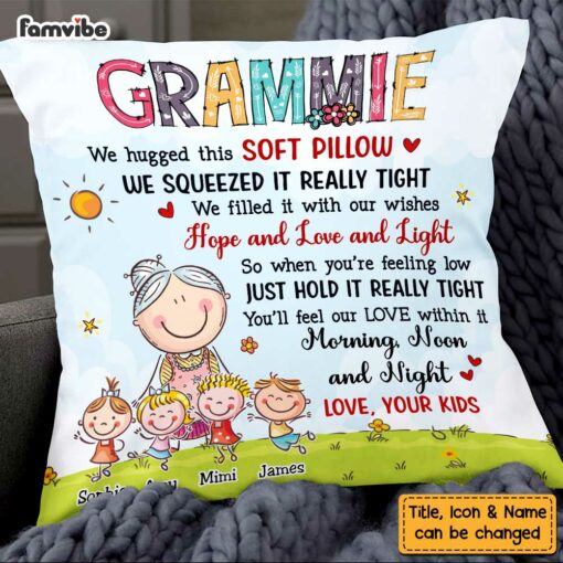 Personalized Grandma & Grandkids Pillow