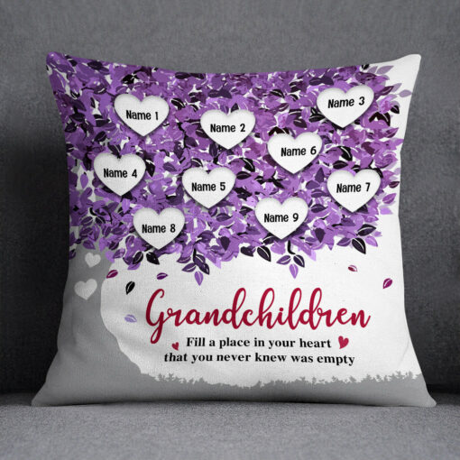 Personalized Grandma Grandpa Heart Tree Pillow