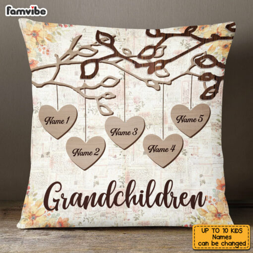 Personalized Grandma Heart Love Tree Pillow