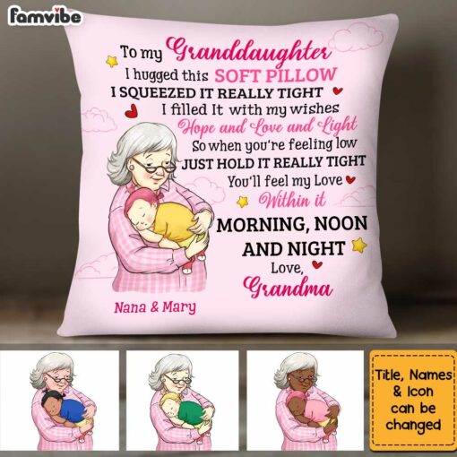 Personalized Grandma Holding Granddaughter Pillow