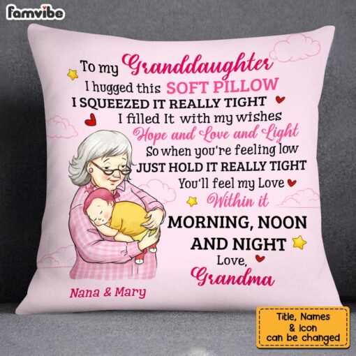 Personalized Grandma Holding Granddaughter Pillow