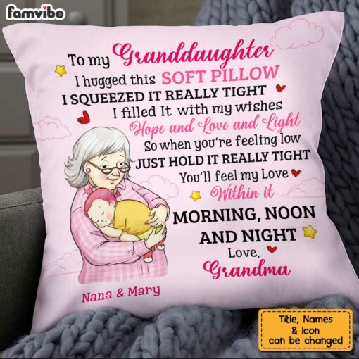 Personalized Grandma Holding Granddaughter Pillow