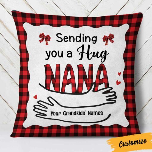 Personalized Grandma Hug Christmas Pillow