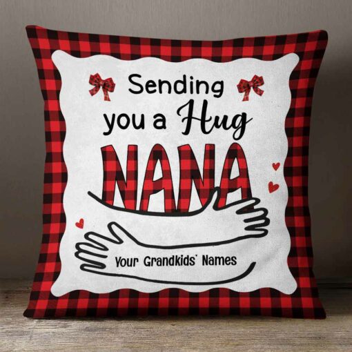 Personalized Grandma Hug Christmas Pillow