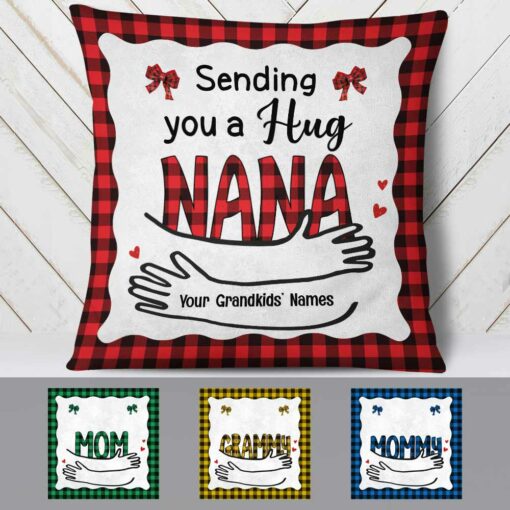 Personalized Grandma Hug Christmas Pillow