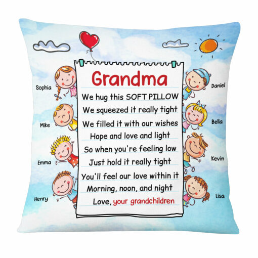 Personalized Grandma Hug This Drawing Pillow