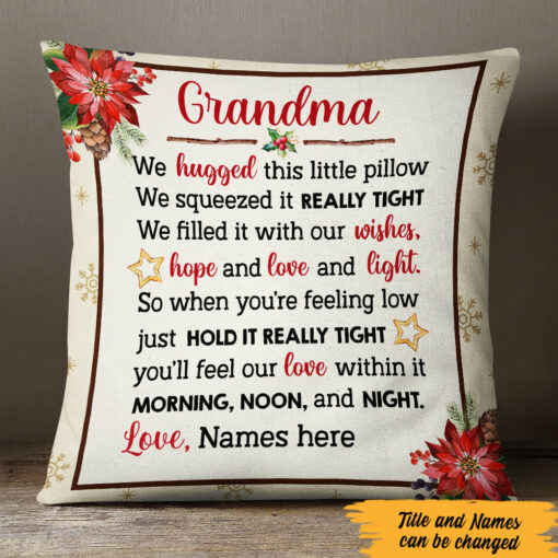 Personalized Grandma Hug This Pillow Christmas Pillow