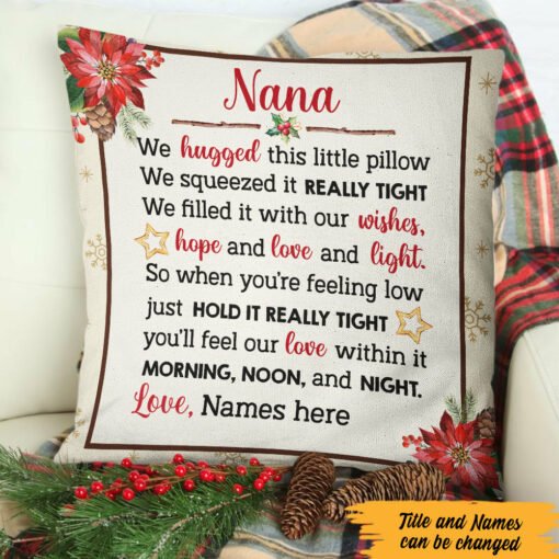 Personalized Grandma Hug This Pillow Christmas Pillow