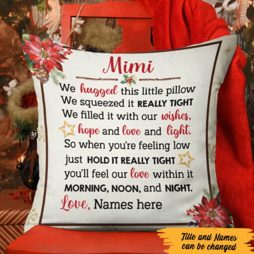 Personalized Grandma Hug This Pillow Christmas Pillow