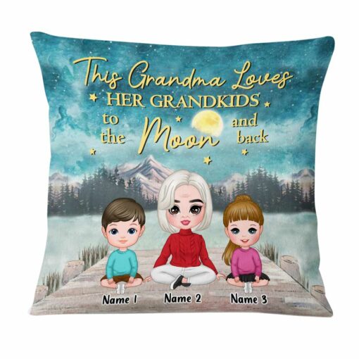 Personalized Grandma Love To Moon And Back Pillow