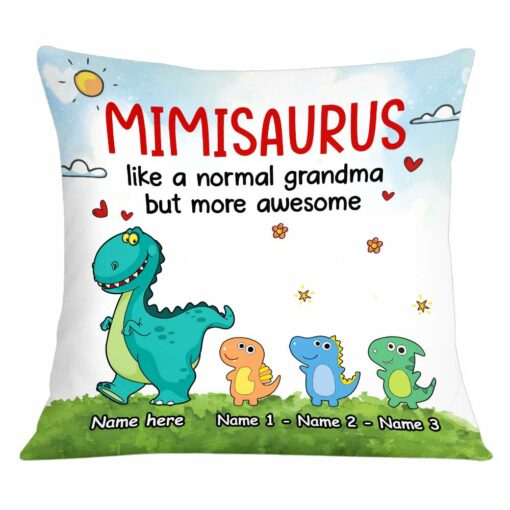 Personalized Grandma Mimi Dinosaur Pillow